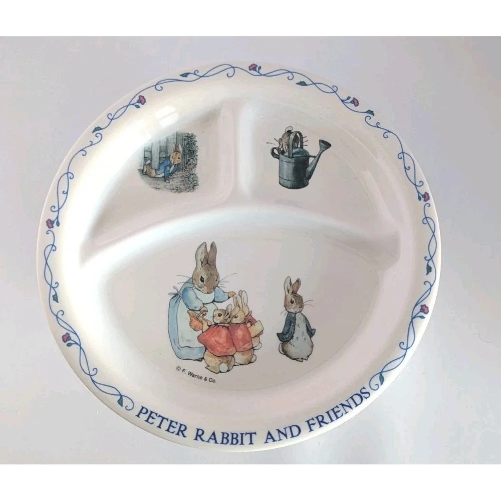 Vintage Eden Peter Rabbit and Friends Divided Plate Melamine 3 Section 8 inch